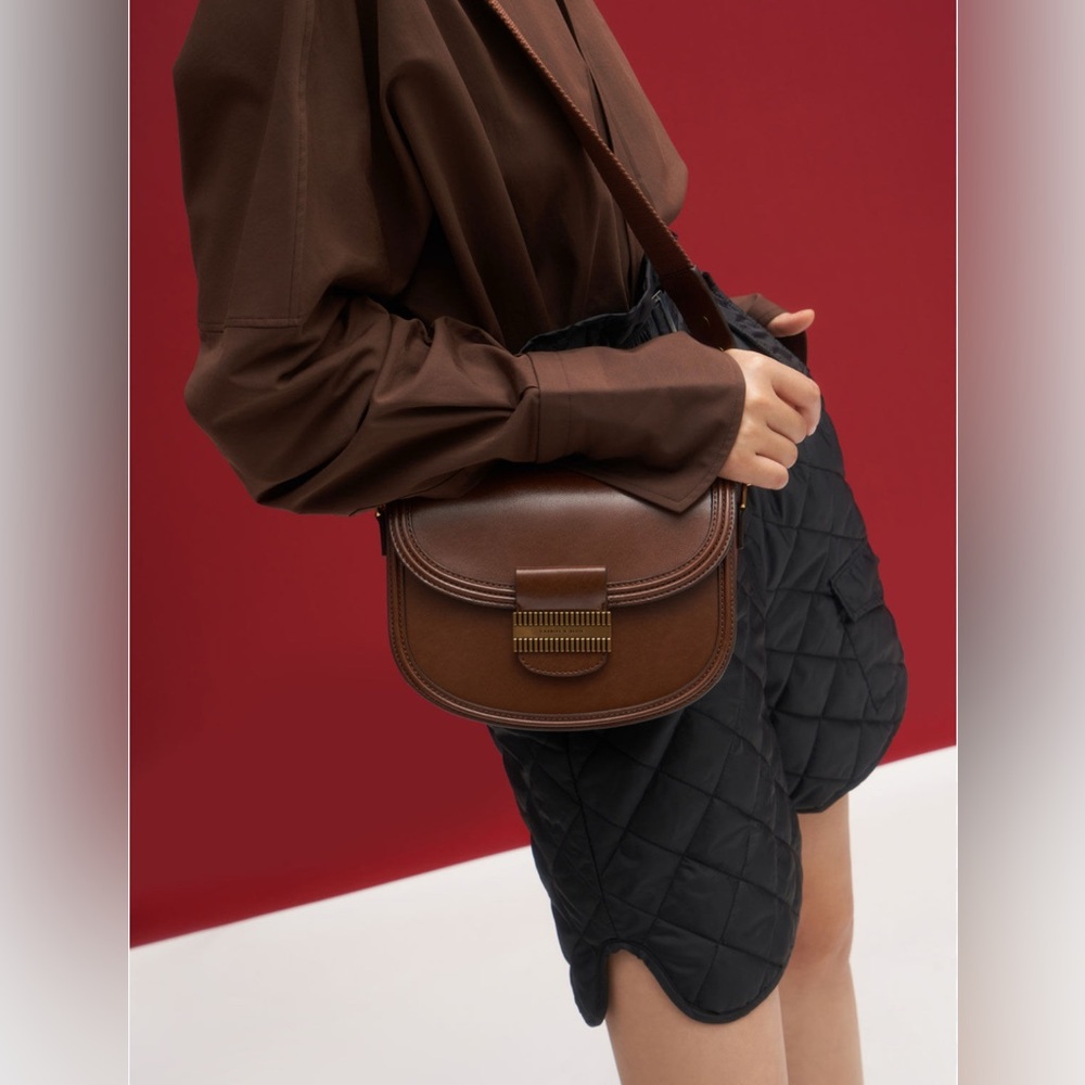 Charles & Keith Brown Crossbody Bag